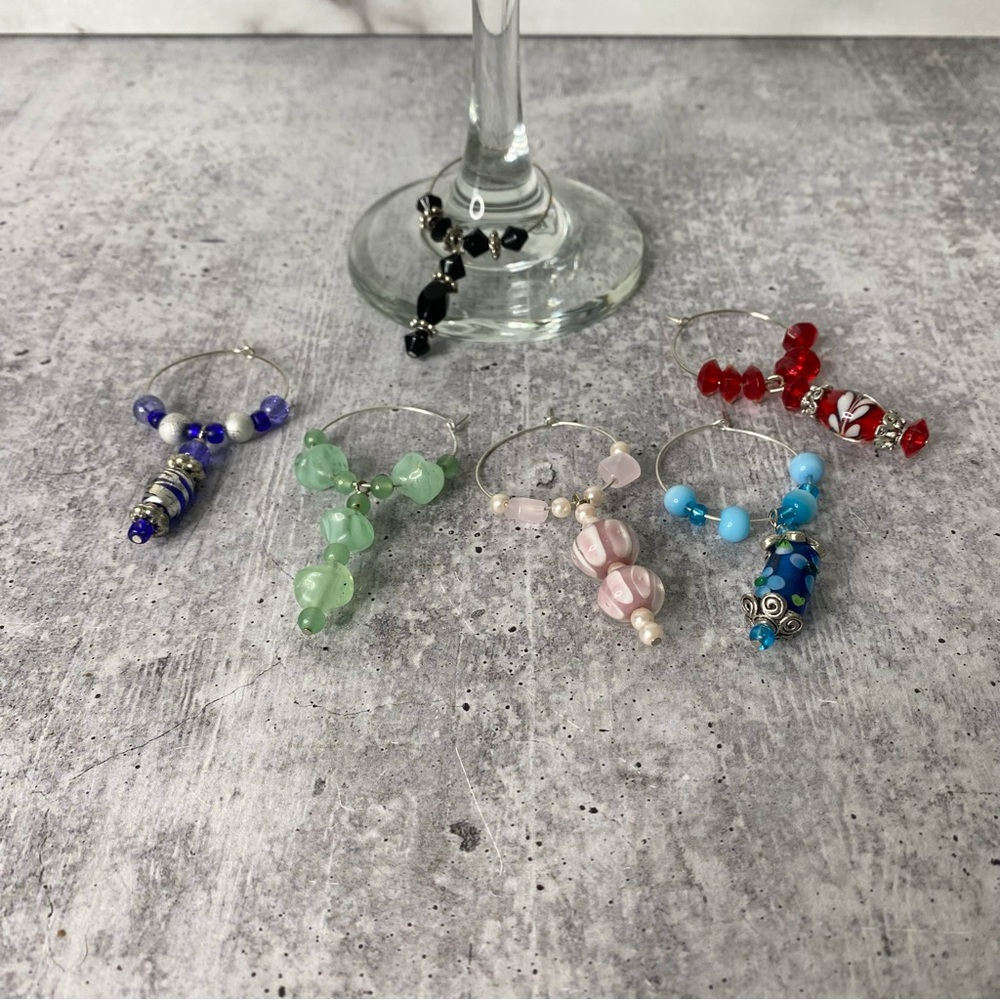 Handmade Wine Glass Marker Charms Set of 6